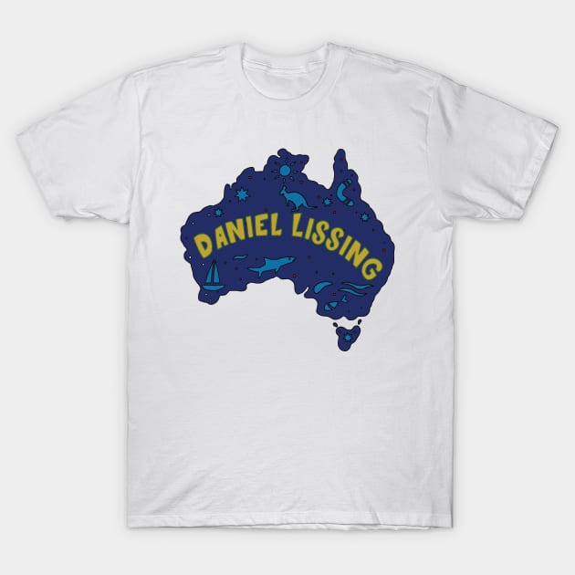 AUSSIE MAP DANIEL LISSING T-Shirt by elsa-HD